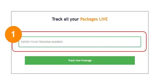 Step 1 Tracking Number Field