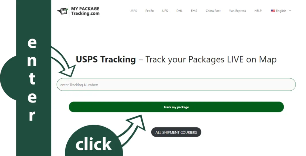 Step1 USPS tracking Number and click